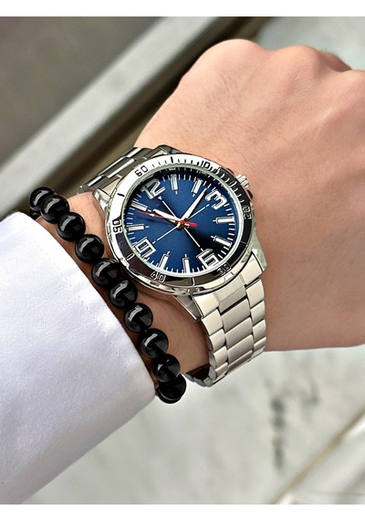 Limited Edition Serisi Özel Tasarım Classic Rakamlı Metal Kordon Erkek Kol Saati-bileklik Hediyeli Haki