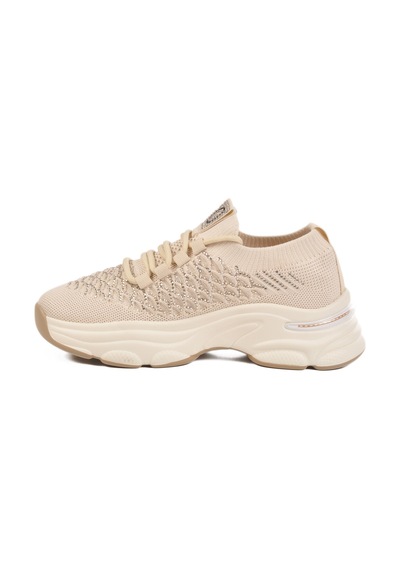 Krem Hafif Triko Örme Anatomik Kadın Sneaker B064 Z Krem