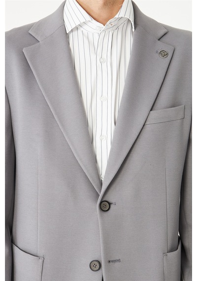Gri Klasik Kesim Blazer Ceket Gri