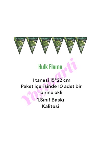 Hulk İyiki Doğdun Yazılı Flama Doğum Günü Süsü Diğer