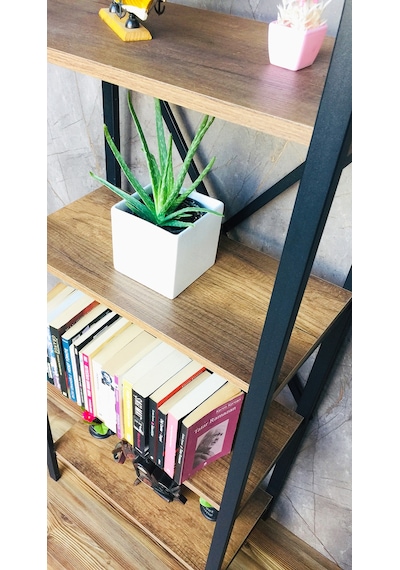 Metingüneşmobilya Güneş Metal Dekoratif Ahşap Kitaplık 60X180 Cm Metingüneşmobilya Güneş Metal Dekoratif Ahşap Kitaplık 60X180 Cm