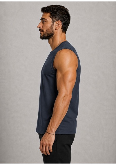Axxel Erkek Füme Bisiklet Yaka Kolsuz T-shirt-d690