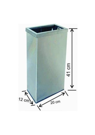 Paslanmaz Metal Duvar Tipi Çöp Kovası Çemberli 21 Litre