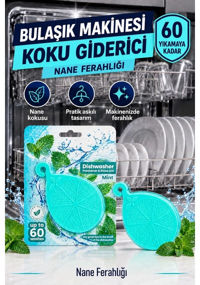 Bulaşık Makinesi Koku Giderici Ferahlatıcı Elma Nane Limon Kokulu Askılı Aparat 40678198