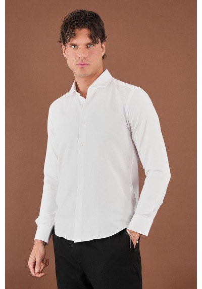 Alexander Gardi Erkek Slim Fit Gömlek Beyaz