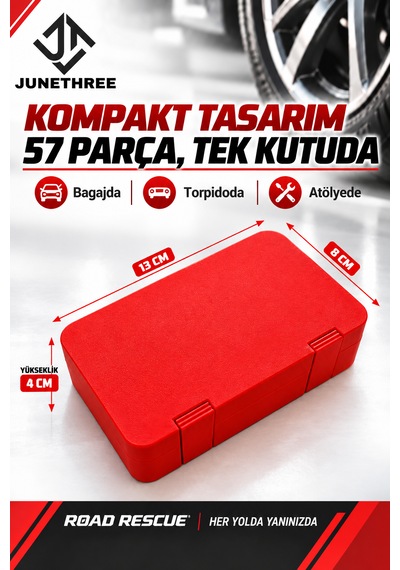 57 Parça Sibop Tamir Seti Tr414 Lastik Sibobu, Sibop Kapağı, Sibop İğnesi Ve Sibop Sökme Tornavidası Kutulu Set