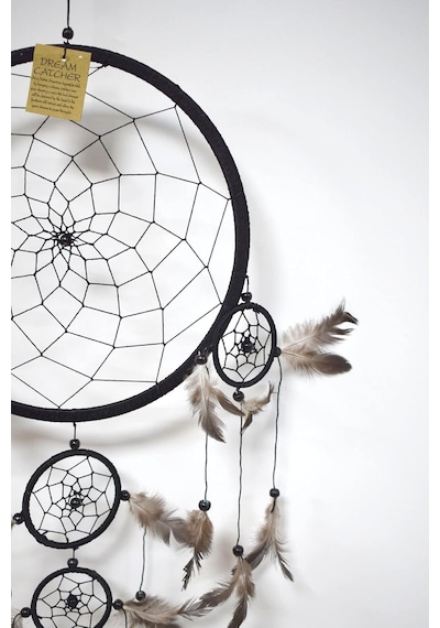 Rüya Kapanı, 27 Cm, Siyah, Düş Kapanı, Dream Catcher Diğer