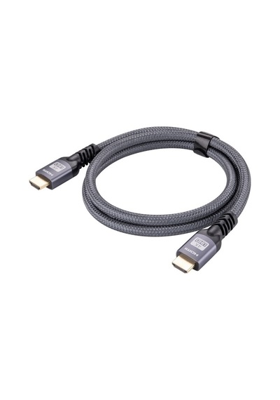 Hdmı 2.0 Erkek - Hdmı 2.0 Erkek 4k Ultra-hd Örgülü Adaptör Kablosu, Kablo Uzunluğu: 1.5m Gri
