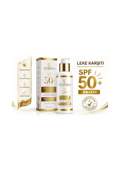 Starliçe Leke Karşıtı Nemlendirici ve Koruyucu Güneş Kremi SPF50+ 75 ML