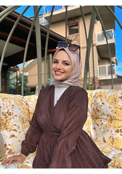 Moda Kaşmir Mk Desen Pamuk Eşarp Gül Kremi