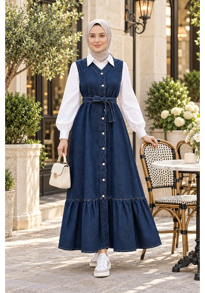 Hb Harma Time Butik Kadın Düğmeli Kuşaklı Eteği Fırfırlı Koyu Mavi Kot Jile Koyu Mavi Koyu Mavi Hb Harma Time Butik Kadın Düğmeli Kuşaklı Eteği Fırfırlı Koyu Mavi Kot Jile Koyu Mavi Koyu Mavi