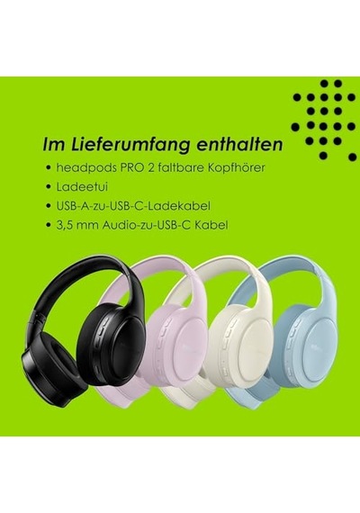 Pro 2 Kulak Üstü Kulaklıklar - Katlanabilir Bluetooth Kulaklık Kulak Üstü Tasarım Dahili Mikrofonlu Hafif Kablosu Pro 2 Kulak Üstü Kulaklıklar - Katlanabilir Bluetooth Kulaklık Kulak Üstü Tasarım Dahili Mikrofonlu Hafif Kablosu