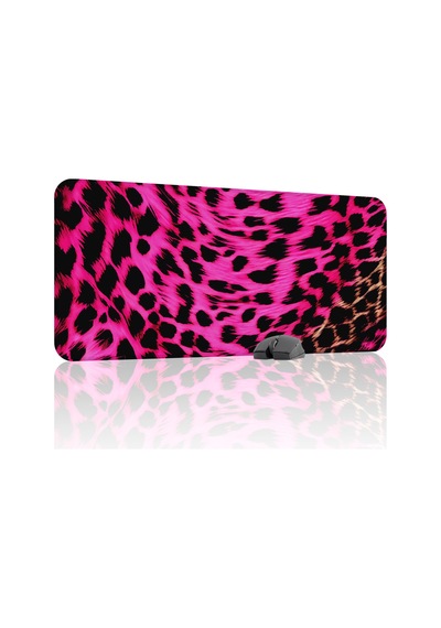 Leopar Kaymaz Dikişli Kauçuk Oyuncu Mousepad V5 - 90x40 Xxl Gaming Mouse Pad Fare Altlığı
