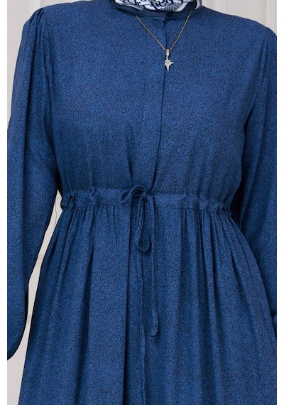 Sevitli Beli Tünelli Nur Elbise-mavi-5297