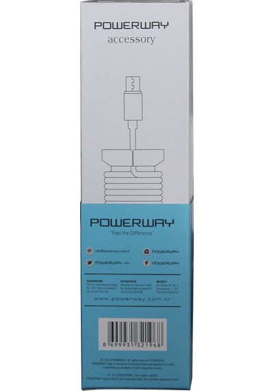 Powerway Micro Usb Hızlı Şarj Kablosu Örgülü 1.1m - Cx09 Mavi