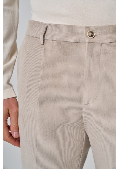 Morven Erkek Taş Pamuk Trend Fitilli Kadife Lastikli Slim Fit Pantolon 26ks003005870 Taş