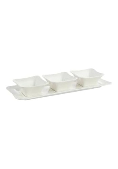 New Petit 4 Parça Sunum Tabağı Açık Gri