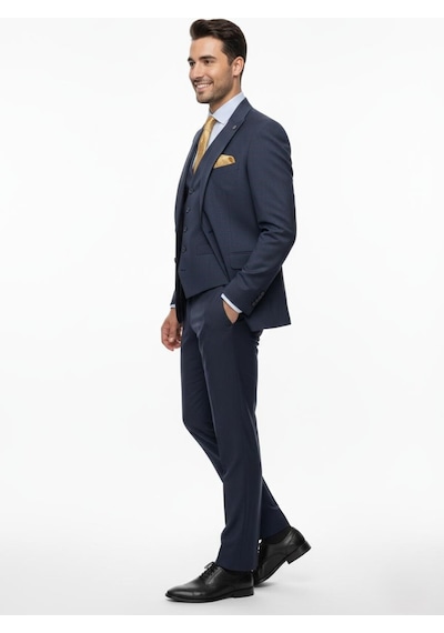 Presto Erkek Slimfit 6 Drop Yelekli Takım Elbise Lacivert 794-200 Lacivert