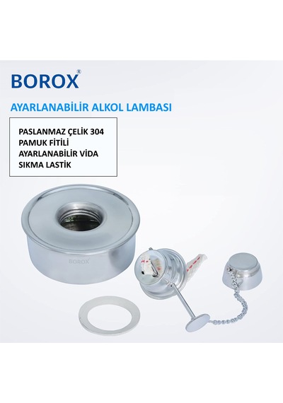 Borox Çelik Spirit Burner Alkol Lambası 150 ML