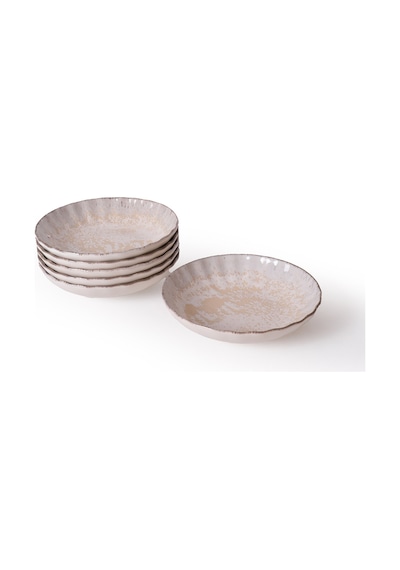 Keramika Vintage Cream Sirius Yemek Tabağı 20 Cm 6 Adet 22146 Krem