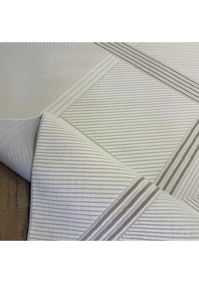 Hoom Rugs Gusto 1348a Bej Krem Modern Halı Mikrofiber Polyester Hav Vermez Spor Saçaklı Halı Bej - Krem