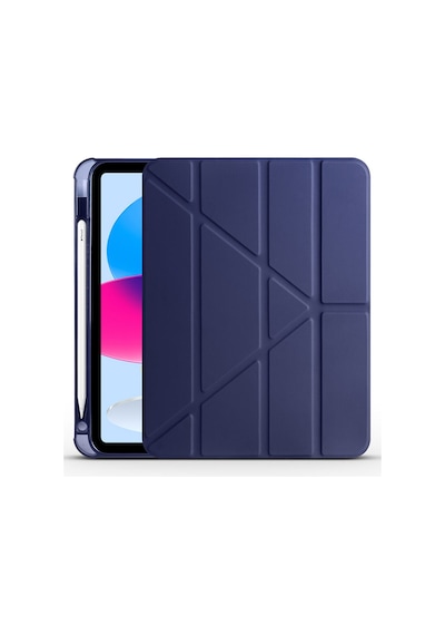Apple İpad Air 4.nesil 10.9 2022 Kılıf Kalem Bölmeli Farklı Stand Arkası Yumuşak Silikon Arka Kapak