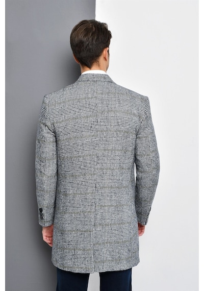 Plt8390 Dewberry Erkek Palto-ekose Gri
