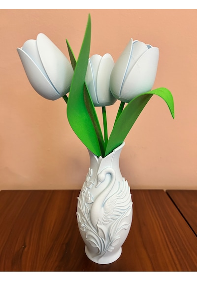 Vazo Dekoratif 3d Açık Mavi