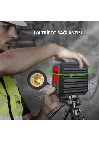 Kobb Kbl90g 30 Metre Profesyonel Yatay Ve Dikey Otomatik Hizalamalı Yeşil Çapraz Çizgi Lazer Distoma