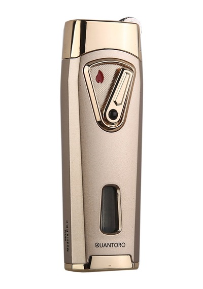 Quantoro Çift Torch Pürmüz Rose Gold Metal Puro Çakmağı - Trz1054