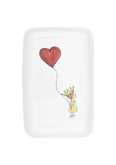 The Mia Luv Dikdörtgen Servis Tabağı 31x20 Cm Çok Renkli