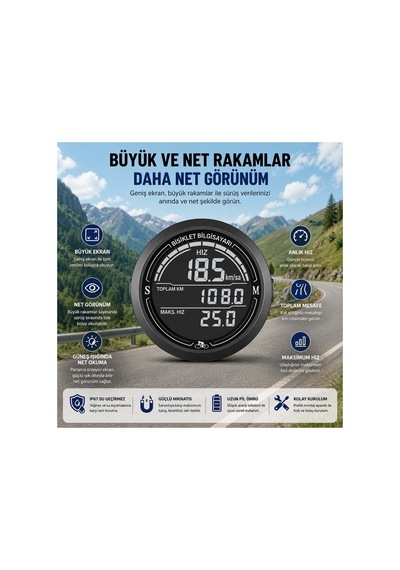 Triline Bisiklet Hız Ve Mesafe Ölçer Su Geçirmez Lcd Ekranlı Kablolu Km Bilgisayarı