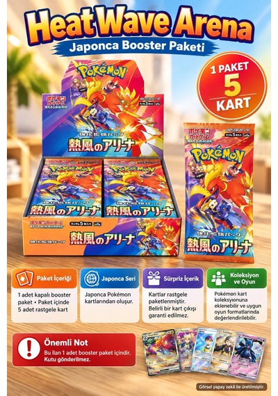 Pokémon Heat Wave Arena Japonca Koleksiyon Kartı Booster Paketi 5 Kart