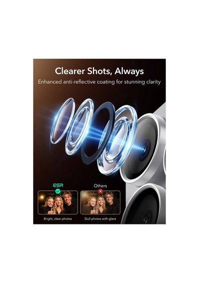 Esr Apple İphone 18 Pro Armorite Pro Kamera Lens Koruyucu Gümüş - 939345569