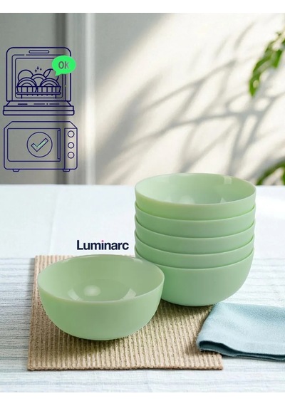 Lumınarc Dıvalı Paradise Green 12cm 2'li Yeşil Salata Kasesi Seti 451532407 Açık Yeşil
