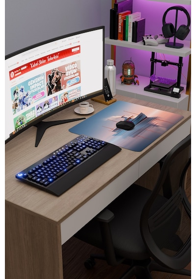 Gemi Ship Kaymaz Dikişli Kauçuk Oyuncu Mousepad V5 - 48x40 Xl Gaming Mouse Pad Fare Altlığı