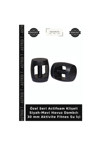 Özel Seri Actifoam Klişeli Siyah-mavi Havuz Dambılı 30 Mm Aktivite Fitnes Su İçi Siyah - Mavi