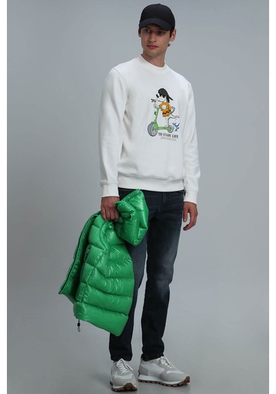 Lufian Erkek Igor Sweatshirt 112030128 Kırık Beyaz
