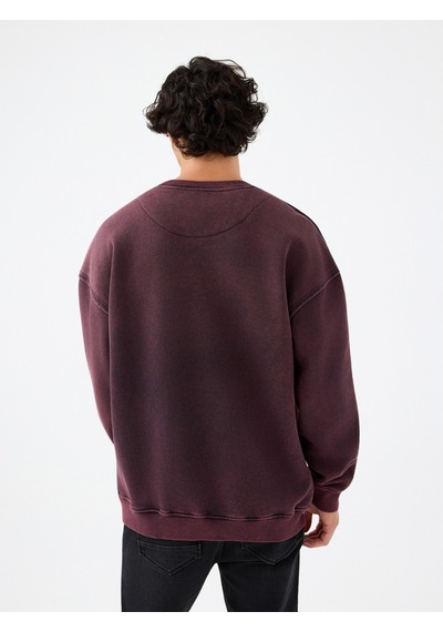Oversize Fit Erkek Sweatshirt Burgundy
