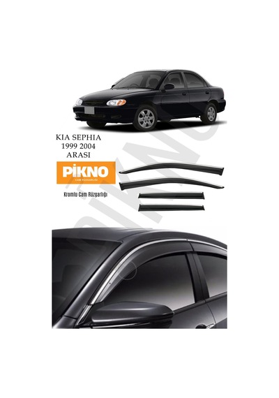 Kia Sephia 1999-2004 Arası Kromlu Cam Rüzgarlığı 4'lü Set A+ Plus