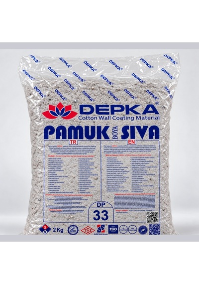 Depka Pamuk Sıva Dp33 2 Kg 7-8 M² İpek Sıva Alternatifi Isı Ve Ses Yalıtımlı Dekoratif Sıva