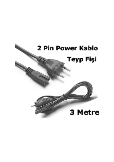 Teyp Fişi Notebook Adaptör Power Güç Kablosu 3M Teyb Radio Kablo