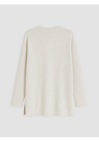 Lcw Everyday Bej Bisiklet Yaka Soft Touch Kadın Tunik