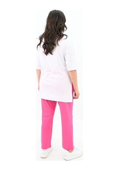 Kadın Büyük Beden Kelebek Baskı Detaylı T-shirt Takım 8114-25 001