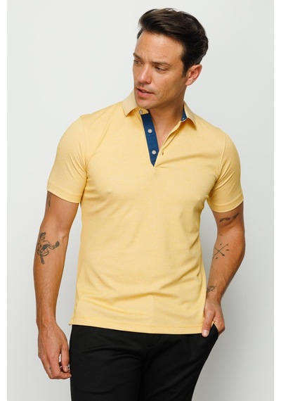 Erkek Polo Yaka T-shirt Sarı Sarı