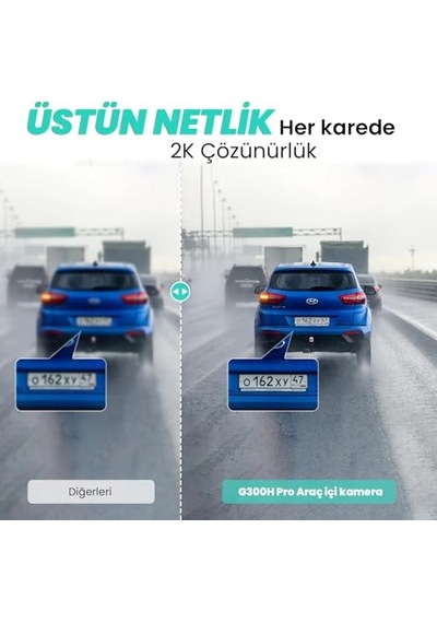 360+ G300h Pro 3k Qhd Adas Wifi + Gps 140 Geniş Açı Gece Görüşlü Akıllı Araç İçi Kamera