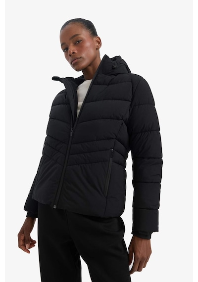 Defacto Defactofit Su İtici Regular Fit Kapüşonlu Fermuarlı Cepli Mont C8141ax25wnbk81 Siyah-bk81