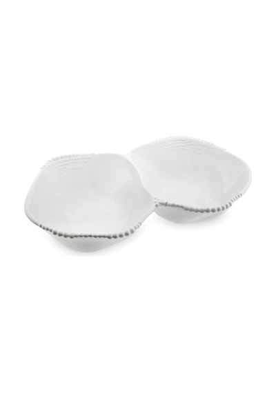 Maris Melamin 2 Bölmeli Beyaz Servis Kase 32.6x24.6x7.1 Cm
