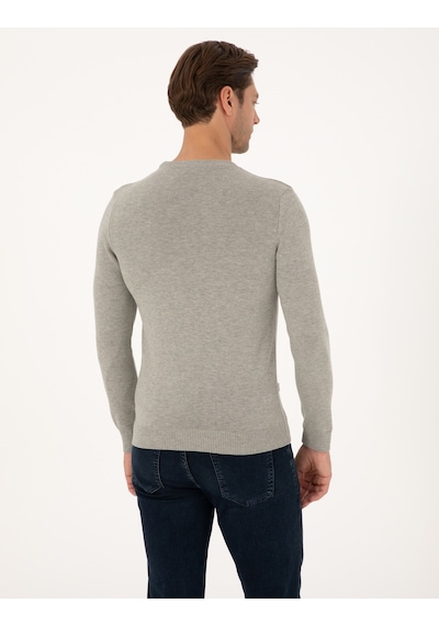 Pierre Cardin Erkek Açık Gri Melanj Kazak /triko 50315509-vr091 Açık Gri Melanj