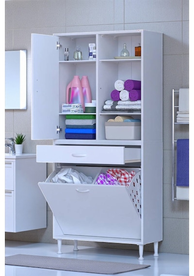 Eliusta Mira Dolap 6 Bölme Çok Fonksiyonlu Banyo Dolabı 85 Cm Beyaz Sepetli Dolap 85x171x32,5 Cm Organizer Beyaz Eliusta Mira Dolap 6 Bölme Çok Fonksiyonlu Banyo Dolabı 85 Cm Beyaz Sepetli Dolap 85x171x32,5 Cm Organizer Beyaz